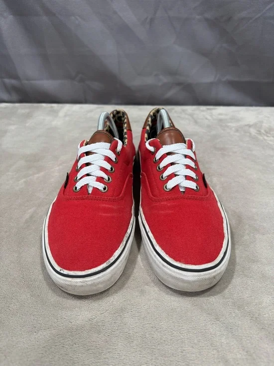 Vans Red Canvas Low-Top Sneakers - Picture 6 of 11